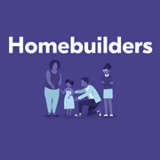 An illustrated image of a family with two children